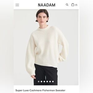 NAADAM Super Luxe Cashmere Fisherman Sweater in Cream